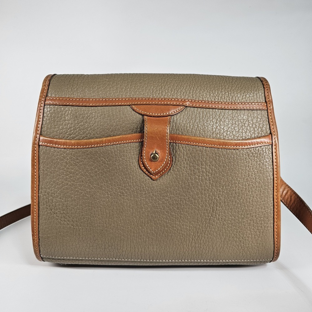 Vtg 90's Dooney & Bourke All Weather Leather Crossbody Bag Essex Flap Tan USA - Picture 9 of 16